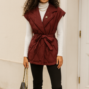 Chaleco Acolchado bordeo con Cinturón