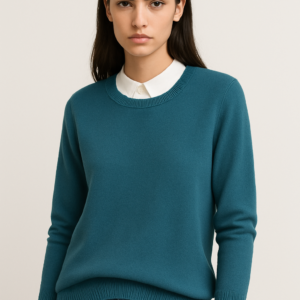 Suéter Clásico de Punto con Cuello Camisero Integrado