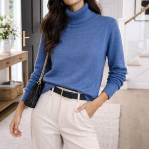 Suéter de Punto con Cuello Alto  Elegancia Atemporal