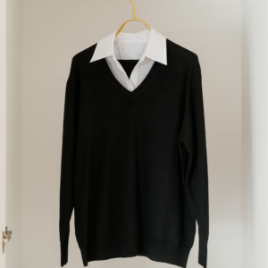 Jersey básico dos en uno con cuello camisero