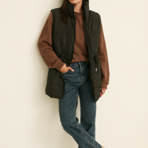 Chaleco Acolchado Ligero con Ajuste en la Cintura