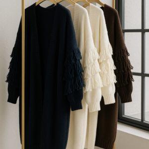 Jersey Largo con Flecos en las Mangas