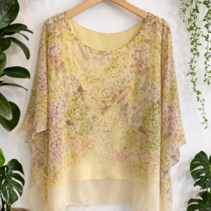 Blusa Floral de Gasa Suelta con Manga Amplia