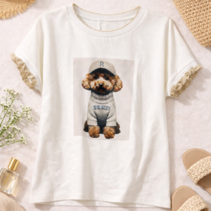 Camiseta perrito con gorra (estilo realista)