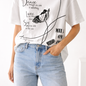 Camiseta Mujer Estampada Estilo Casual Moderno