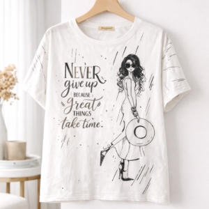 Camiseta Mujer Diseño Inspirador con Ilustración Fashion